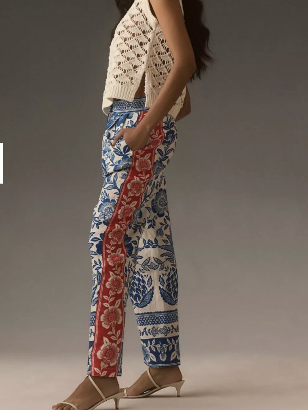 NWOT FARM Rio Floral Linen Trousers Size L